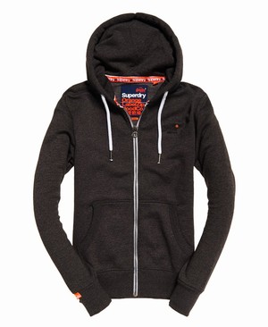 Superdry Orange Label Cipzár Férfi Kapucnis Pulóver Fekete | XIEBW3107